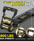 Front view of 4 Pack E-Track Ratchet Straps With Wheel Chock Kit 2 X 10 Ft Heavy Duty Tie Down For Trucks Trailers Vans
