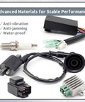 5 Pack Ignition Coil Kit Replacement For Sportsman 90 Quad ATV With Voltage Regulator Rectifier, Starter Relay, Solenoid And Spark Plug