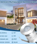 Heavy Duty Outdoor Recessed LED Lights For Soffit And Deck displayed with modern house background, 12 to 24V low voltage