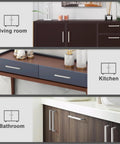 30 Pack Brushed Nickel Stainless Steel Kitchen Cabinet Pulls With Square Corner Bar Handles in living room, kitchen, and bathroom