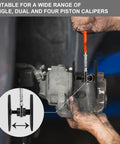 Ratcheting Brake Caliper Tool 4 In 1 Piston Compression Tool With 360 Degree Swivel for Two to Four Piston Calipers in use
