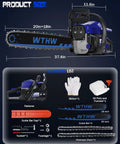 58cc Gas Powered Chainsaw With 20 Inch And 18 Inch Quick Switch Bars Large 550 Ml Fuel Tank And 260 Ml Oil Tank Automatic Chain Oiler