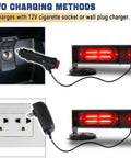 BELIFLY wireless tow light bar, front view; red LED brake/turn lights, magnetic base, 12V lighter plug, wall charger