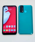 Unlocked 3G Android Smartphone Comes With Dual Sim And A Crisp 6.35 Inch Hd Display Suited For Frugal Hustlers Wanting To Stretch Every Buck Toss In Gigs Via Expansion Up To 128G Browse Web With Wifi Gps Snap Pics And Rock Emerald Green showing front and back in emerald green color.