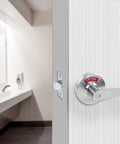 Extra Large Bathroom Privacy Lever Lock With In Use Or Vacant Indicator For Restrooms, ANSI Grade 2 Commercial Grade, silver lock