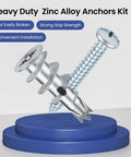 Self Drilling Drywall Anchors Kit With 110 Pieces Hollow Zinc Sheetrock Anchors And Screws Heavy Duty 60Lb Capacity display