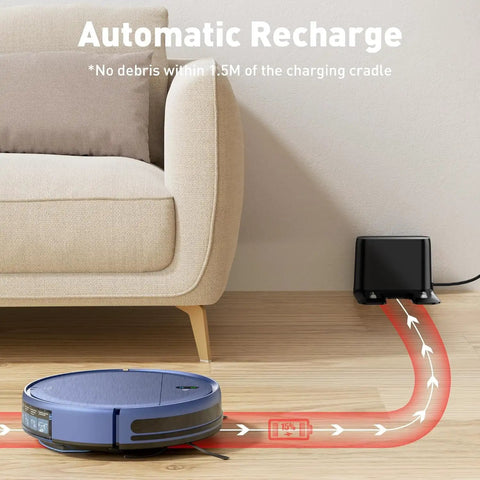 Robot Vacuum And Mop Combo With Schedule App Remote Voice Control 2300Pa Strong Suction Slim Self Charging Dock 2 In 1 Floor Cleaner