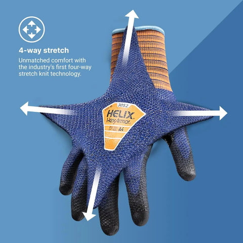 Unrivaled Comfort Gloves With Ultra Thin Four Way Stretch Knit A4 Cut And Abrasion Resistant No Sweat Hi Vis Safety, front view