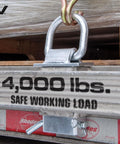 Silver Stake Pocket D Ring Assembly Set For Trailers, 4 Pack Covers Both Sides mounted on trailer with 4000 lbs. load