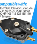 Outboard Fuel Pump Fits 25 35 50 65 70 75 85 88 90 100 HP And 105 115 125 135 140 HP Engines Replaces 385784 395712 398385 433390 High Quality Anti Corrosion Wear Resistant Plug And Play Bolt On Upgrade For Marine Outboard Motors