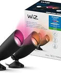 Lit Color Changing Outdoor Spotlight Extension Kit, Weatherproof, 950 Lumens, Smart LED Path Lights, 2 Pack with packaging