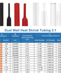 UL Listed Waterproof Heat Shrink Tubing Roll One Half Inch 10 Ft 3 To 1 Adhesive Lined Marine Grade Insulation chart
