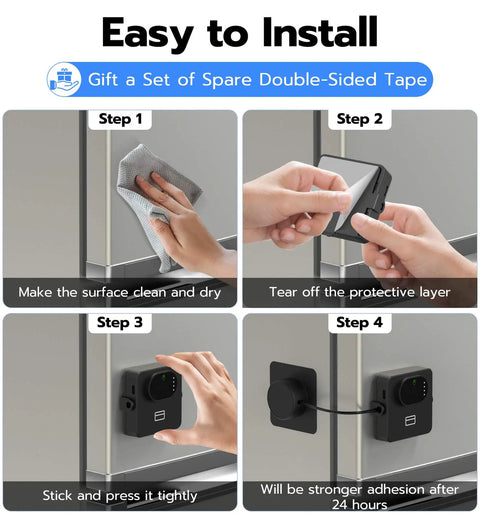 Installation steps for Smart Refrigerator Lock With Palm Vein Biometric RFID Card And Bluetooth App Unlock Kid Proof Safety Lock