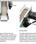 Conveyor belt and motor setup for Bulletproof Stainless Steel Desktop Auto Labeling Machine Slick Top And Side Applicator Heavy Duty Packaging Gear.