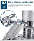 Detail view of Built Tough Heavy Duty Hydraulic Gear Puller Kit showing unique oil return switch design for easy operation.