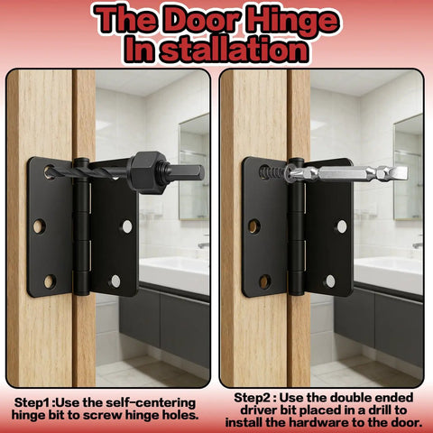 Pro Grade Aluminum Door Hinge Jig And Lock Installation Kit Heavy Duty Router Template shown in use for hinge installation.