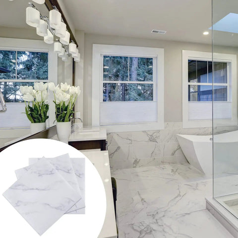 Bathroom with 48 Pack Peel And Stick Vinyl Floor Tiles 12 By 12 Inch Dope DIY Friendly Self Adhesive Waterproof Floor Tiles for Home Upgrade