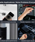 8mm Endoscope Camera With 1920P HD View, Eight Adjustable LED Lights, IP67 Waterproof Borescope, 16.4ft Semi-Rigid Cable For Android And iOS, Perfect For Snaking Through Tight Spots And Dark Corners used in sink, engine, and vent inspections