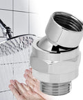 All Metal Swivel Ball Shower Head Adapter With Heavy Duty Adjustable Arm Extension Connector And Pivot Ball For Easy Angle Change Universal Shower Component Brass Build Rust Proof Silver, shower angle adapter