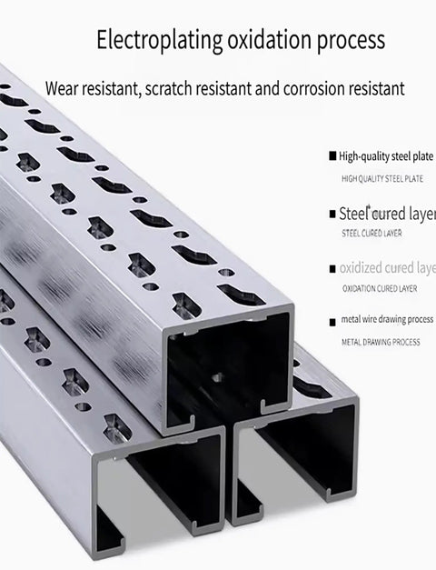 Close-up of Heavy Duty Garage Shelving Unit, 78 Inch Adjustable 4 Tier Stainless Steel Storage Rack showcasing steel plate with oxidation process.