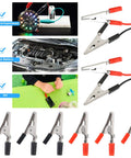 60 Piece 53mm Insulated Alligator Clip Kit Red Black Electrical Test Clips With Plastic Handles For Electrical Testing And Diy Projects, High Conductivity Metal Clamps with DIY, physical experiment, car battery images.