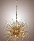 30 Inch Astra Sputnik Pendant Light Chandelier In Gold, Jaw Dropping Orbit Ceiling Fixture, Statement Gold Orb Lighting for Living Room