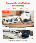 Pro Vinyl Cutter With Auto Edge Detection And Design Software For DIYers next to laptop displaying design software