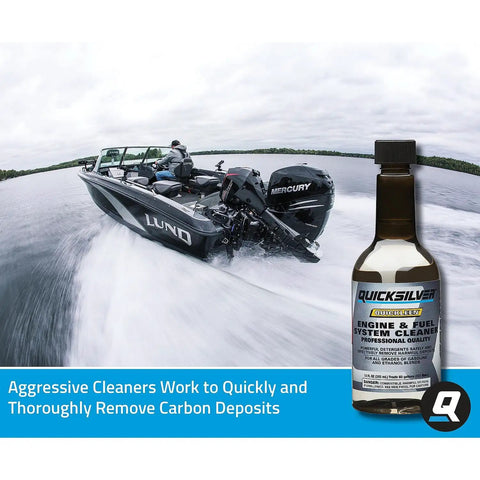 Quickleen Engine And Fuel System Cleaner For All Gas And Ethanol Blends, Clears Carbon Buildup, 12 Oz Bottle with boat