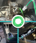 Heavy Duty Flexible Silicone Fuel Hose Kit Four Meter Long Heat Resistant Gas Line For Hot Rods Custom Builds showing installation with inline filter.