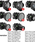 Underwater Housing For Sony FX3 And FX30 With WA005F 6 Inch Dome Port Kit 130ft Waterproof Case for Scuba Diving multiple views