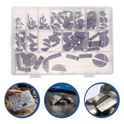 Dope 164 Piece Woodruff Key Set Made From Carbon Steel With Portable Case For Motorcycle Mechanics And Pros Using 2 To 10 Mm Half Moon Keys That Match Drive Shafts And Flywheels On Point For Smooth Engines And Big Job Repairs Going Strong.