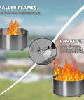 Smokeless Fire Pit For Outdoors, Portable Wood Burning Camping Stove With Removable Stand And Ash Pan, flame size control displayed