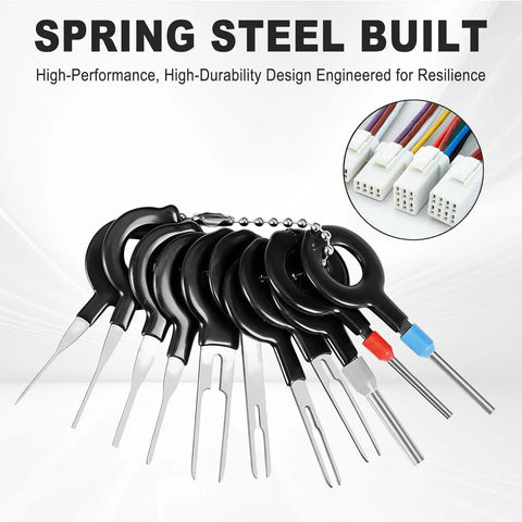 Pro Grade Terminal Removal Tool Kit 41 Pieces For Automotive with depinning pin extractor tools and connector repair tools
