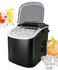 Portable Countertop Ice Maker Serving Solid Cubes In Six Minutes Flat Includes Built In Handle And Scoop Hella Quiet Self Cleaning with ice.