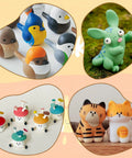 Polymer Clay Starter Kit With 60 Colors For Kids And Artists, Non Sticky Oven Bake Modeling Clay animal figures and toys display