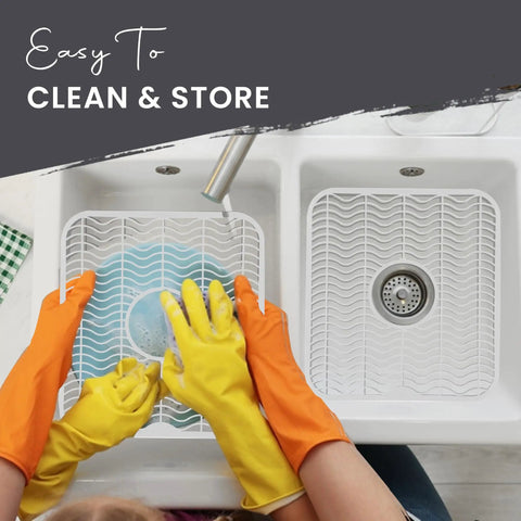 Two Pack Kitchen Sink Protectors 12 By 11 Inch Plastic Grid Mats White Dish Rack Shield That Prevents Stains Scratches And Damage