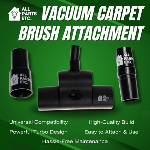 Universal 1.25 Inch Vacuum Carpet Brush Nozzle Attachment With Turbo Floor Brush Head For Shop Vac Central Vacuums Adapters