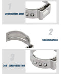 ISPINNER 25pcs 304 stainless steel single-ear stepless hose clamps, 10.3–12.8 mm, Amazon brand