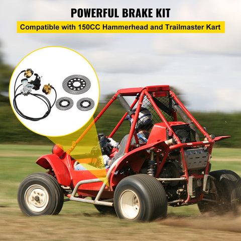Go Kart Hydraulic Brake Master Cylinder Kit With Caliper Hose And Pad All In One Universal Brake System For 150cc Go Karts Durable Aluminum Master Cylinder DOT3 Fluid Ready For Easy Install