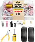 70 Piece Tire Repair Kit With Plugs And Screwdriver For Car Motorcycle And Bike Emergency Flat Tire Quick Fix Heavy Duty Self Sealing Patch Tool