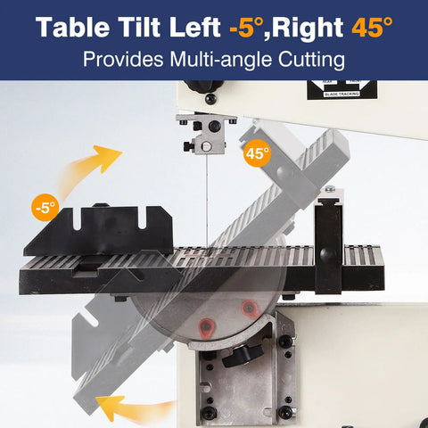 Beast Of A Portable Nine Inch Woodworking Bandsaw With Cast Aluminum Worktable Table Tilt Adjustment for Multi-Angle Cuts