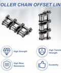 Premium Manganese Steel ISO 16B-3 Roller Chain Offset Half Link for heavy duty machinery with high strength and wear resistance.