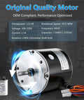 Premium Condenser Fan Motor 1/3 HP 1075 RPM 208 230V AC Replacement Component showcasing motor details and connections.