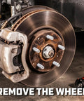 Wheel hub and brake disc showing where the Half Inch Drive 36mm 6 Point Extra Deep Axle Nut Socket is used for axle nut removal