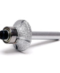 Vacuum Brazed Diamond Router Bit 1/4 Inch Shank For Marble Granite And Travertine Delivers Hella Smooth Bullnose Edge Profiles On Countertops And Shower Curbs Making Your Renovation Look Absolutely Sick, showing side view of the bit.
