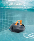 Cordless Pool Vacuum Robot With 120 Minute Runtime Beefy Dual Motor Power Auto Park Two Cleaning Paths Easy Maintenance