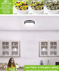 Energy Saving LED Flush Mount Ceiling Light 13 Inch 40W 4000 Lumen Dimmable Kitchen Fixture With Adjustable 3000K 4000K 5000K Color Temp