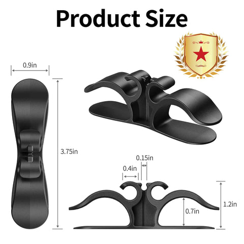Dimensions of Six Pack Upgraded Kitchen Cord Organizer For Appliances with sticky silicone and cord slots for thick wires.
