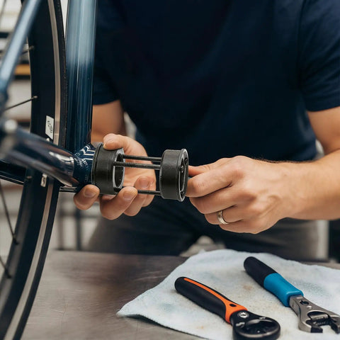 American To European Bottom Bracket Adapter Kit Black Metal BB Conversion installation on bike for crank swaps