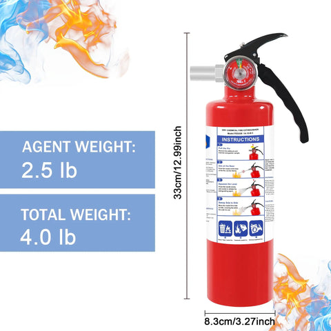 Two Pack Abc Dry Chemical Fire Extinguishers With Mount For Vehicles And Garages Tested For Bitterly Cold Conditions Heavy Duty Emergency Preparedness Gear That Has Your Back
